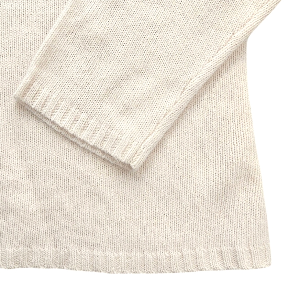 RAFAELLA Ivory Cream Angora Lambswool  Blend 3/4 Sleeve Cowl Neck Sweater XL - Picture 4 of 11